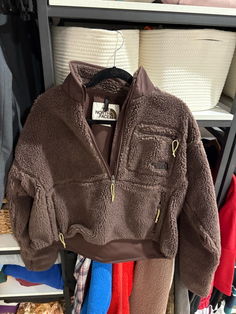 The North Face Brown Sherpa Pullover Jacket Quarterzip